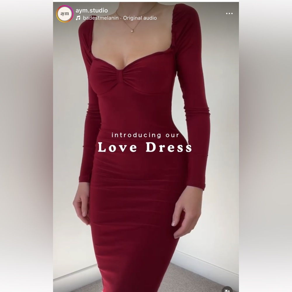 NWT AYM Love Dress in Wine Red